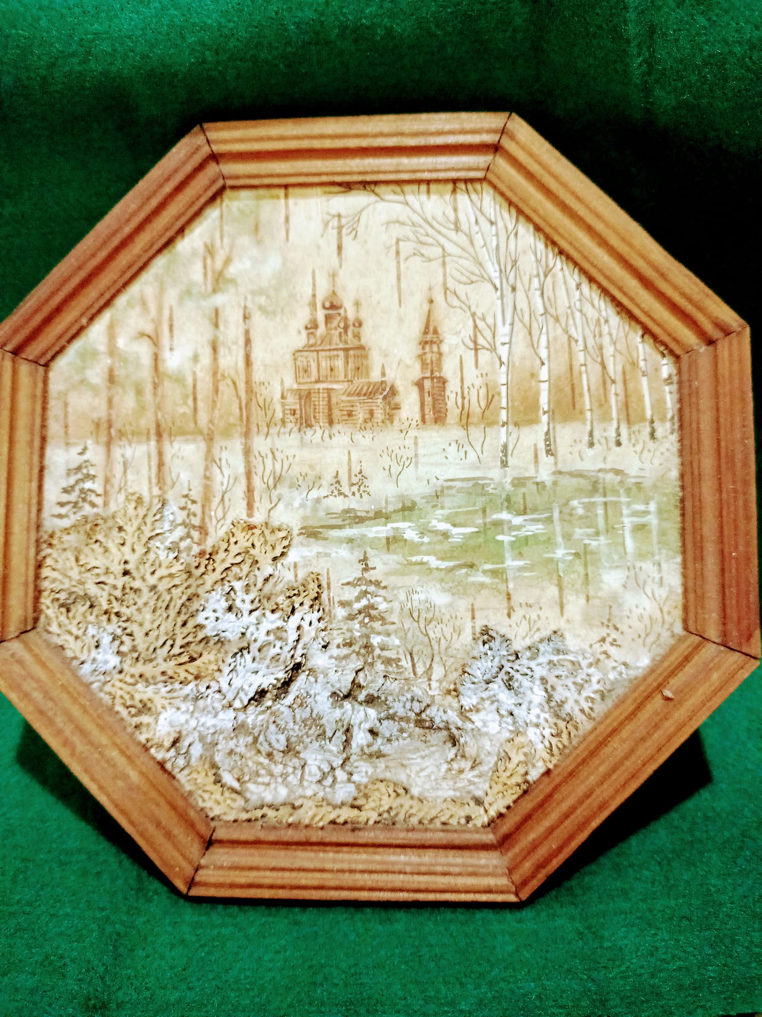 八卦白樺皮畫作